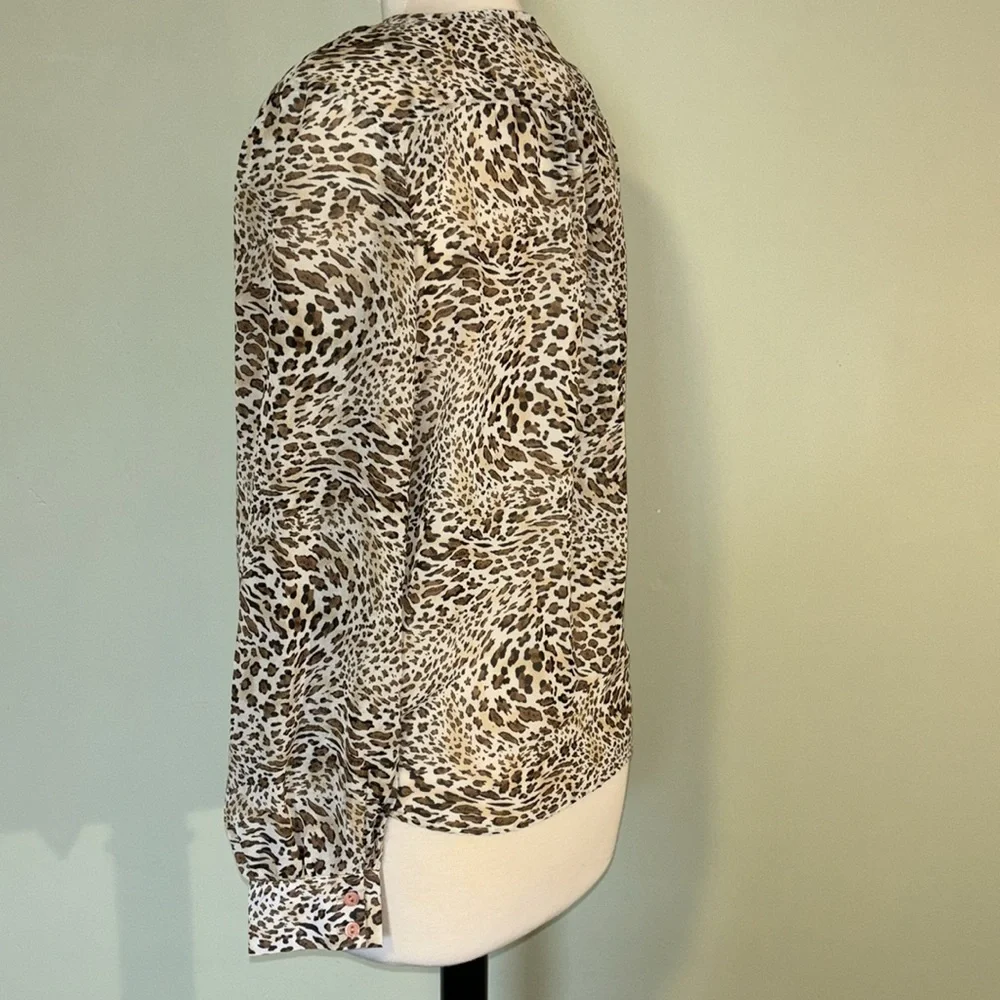 LULU’s sheer cuffed long sleeve animal print swim summer cover up womens medium - Picture 4 of 10